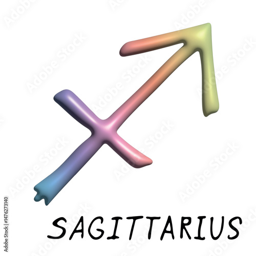 3d sagittarius zodiac sign Esoteric symbol Astrology clipart Element for design