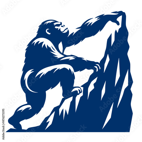 Gorilla Climbing a Rock A Symbol of Strength and Determination