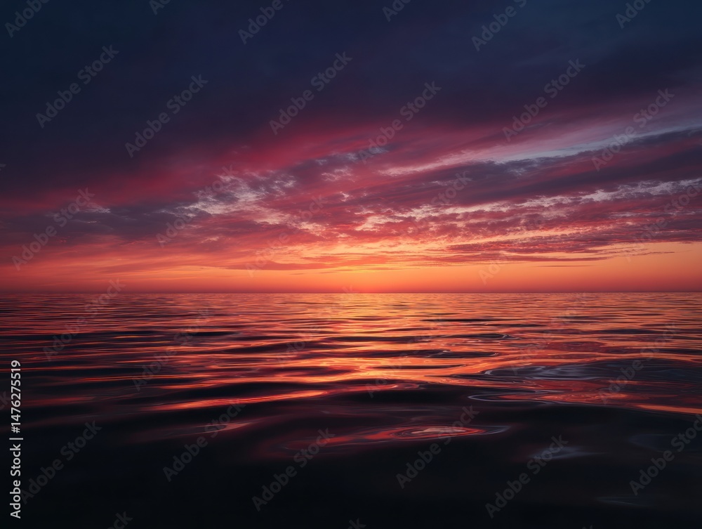 Fototapeta premium Sunset over calm water