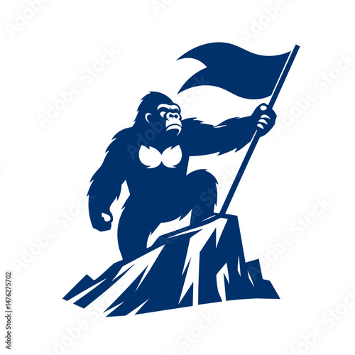 Gorilla Reaching the Summit A Symbol of Strength and Achievement