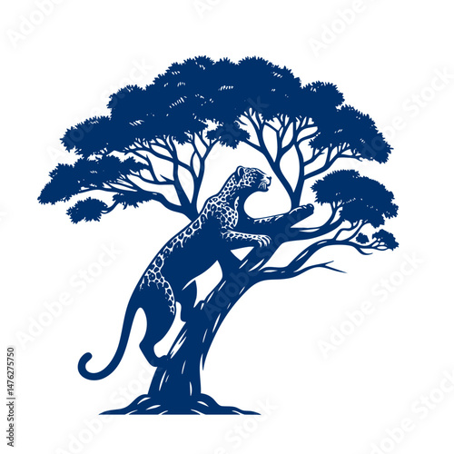 Majestic Leopard in Tree A Stunning Wildlife Image