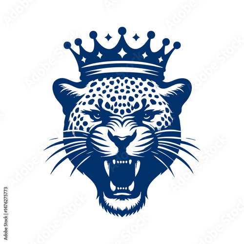 Majestic Leopard with Crown Wild King of the Jungle