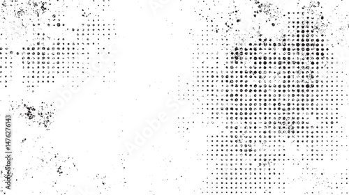 Distressed halftone vector texture Speckle grain dot white paper noise texture with distress effect vector illustration
 