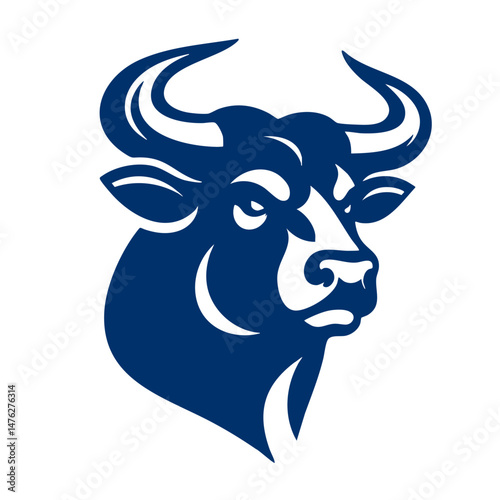 Powerful Bull Head Vector Graphic, Strong Animal Illustration