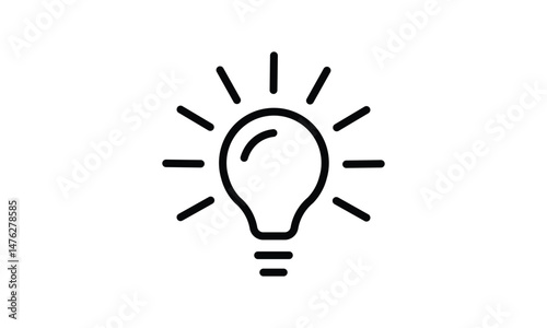 Bulb light Editable Line Icon. Lighting Electric lamp. Electricity, shine. Light Bulb vector icon isolated on transparent background. EPS 10	