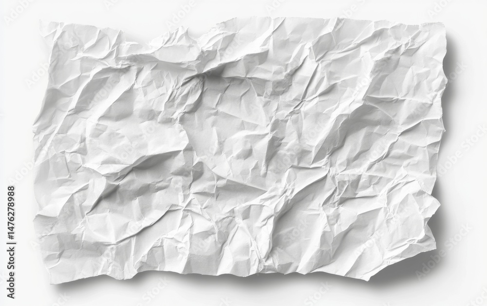 Obraz premium Crumpled white paper sheet