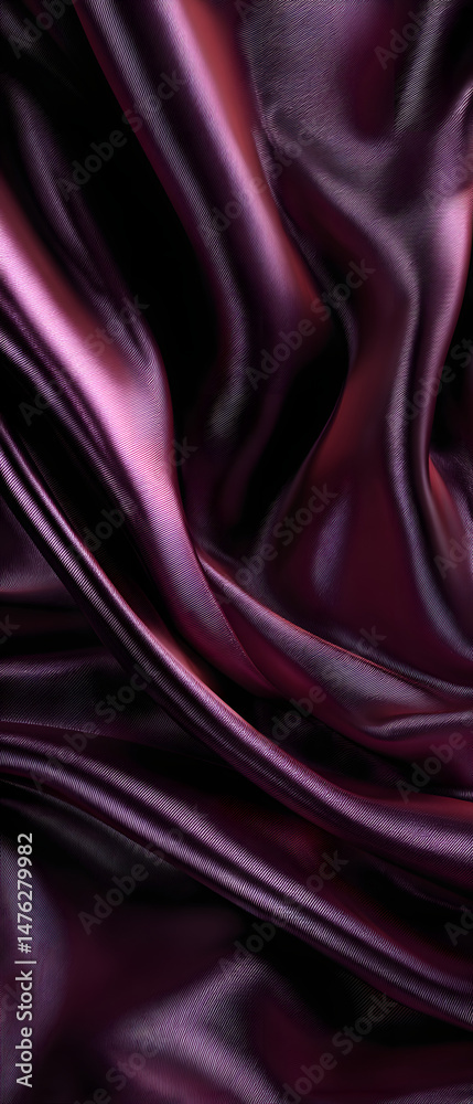 Obraz premium Rich maroon and dark purple luxury silk fabric texture, elegant background for high-fashion banners, premium print designs, and sophisticated website backdrops.