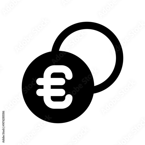 Euro Currency Symbol Coins Icon for Financial and Economic Themes