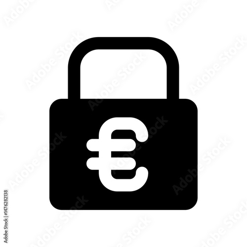 Secure Euro Currency Icon for Finance and Protection Concepts