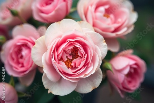 Lush roses & peonies, soft focus, vintage tones, delicate beauty, vintage, spring