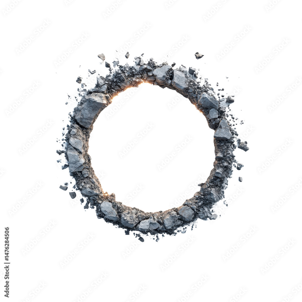 Obraz premium Glowing Stone Ring Abstract Background