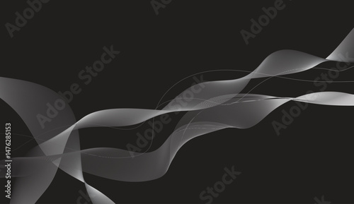 Abstract Flowing Lines on Dark Background