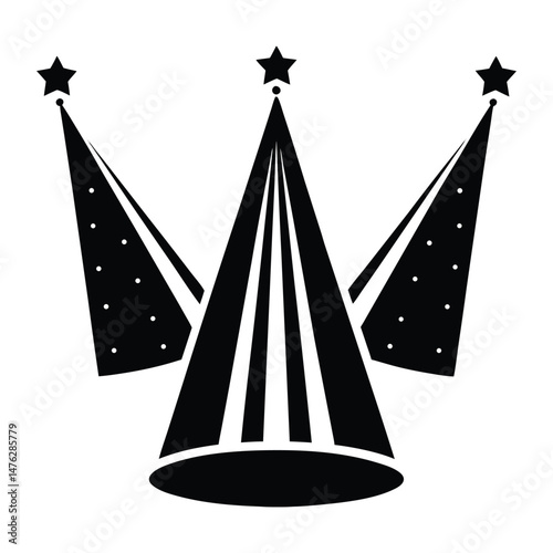black and white party hat