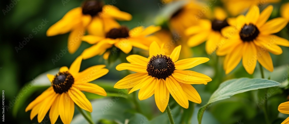 Fototapeta premium Vibrant Yellow Flowers in Bloom