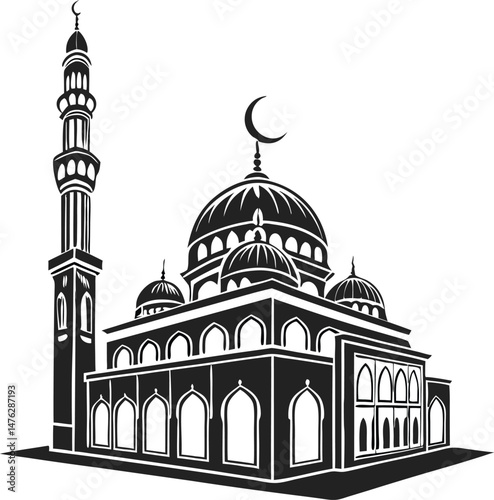 silhouette of mosque