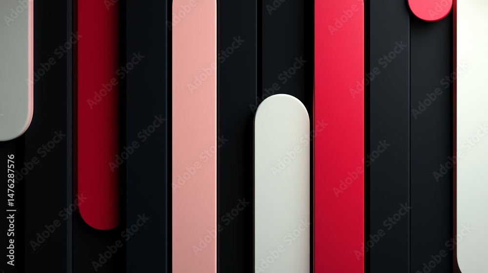 Obraz premium Colorful abstract lines and shapes on dark background.