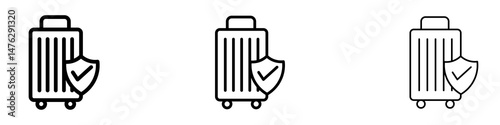 Travel insurance icons. modern minimalist symbol outline vector flat style