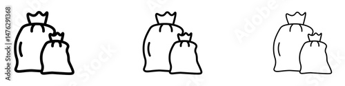 Trash bag icons. modern minimalist symbol outline vector flat style