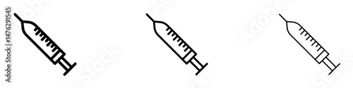 Syringe icons. modern minimalist symbol outline vector flat style