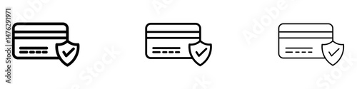 Secure payment icons. modern minimalist symbol outline vector flat style