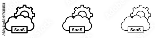 SaaS icons. modern minimalist symbol outline vector flat style
