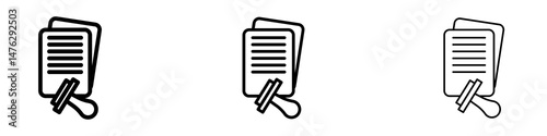 Permit icons. modern minimalist symbol outline vector flat style