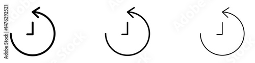 Past time icons. modern minimalist symbol outline vector flat style