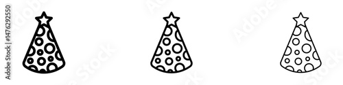 Party hat icons. modern minimalist symbol outline vector flat style