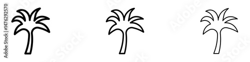 Palm tree icons. modern minimalist symbol outline vector flat style