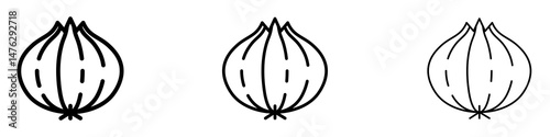 Onion icons. modern minimalist symbol outline vector flat style