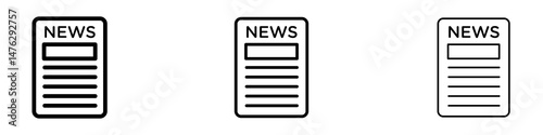 News icons. modern minimalist symbol outline vector flat style