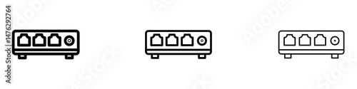 Network switch icons. modern minimalist symbol outline vector flat style