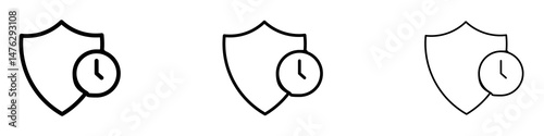 Long term protection icons. modern minimalist symbol outline vector flat style