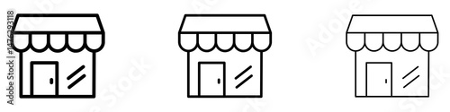 Local store icons. modern minimalist symbol outline vector flat style