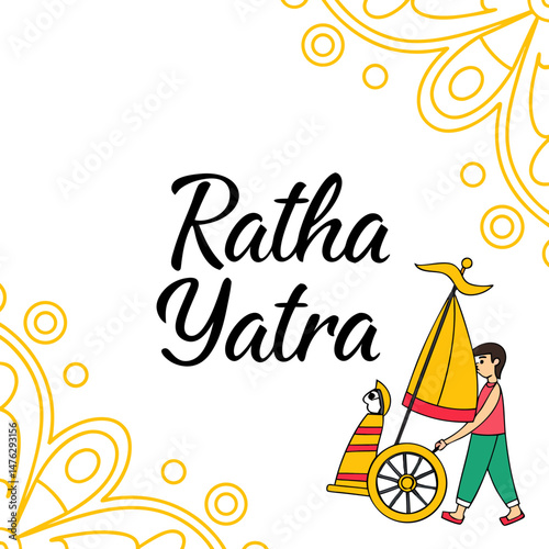 Spiritual artwork portraying the journey of lord jagannath during the rath yatra festival