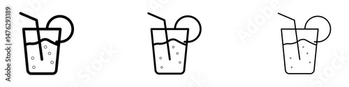 Lemonade icons. modern minimalist symbol outline vector flat style