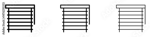 Jalousie icons. modern minimalist symbol outline vector flat style