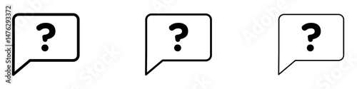 Interrogation icons. modern minimalist symbol outline vector flat style