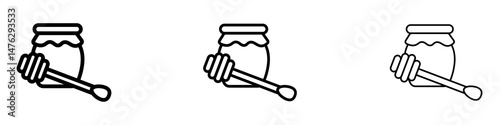 Honey jar icons. modern minimalist symbol outline vector flat style