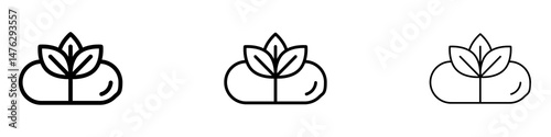 Herbal capsule icons. modern minimalist symbol outline vector flat style