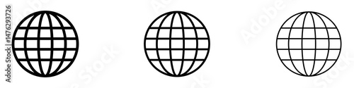Globe icons. modern minimalist symbol outline vector flat style