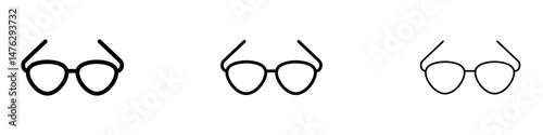 Glasses icons. modern minimalist symbol outline vector flat style