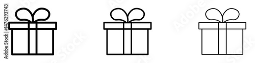 Gift box icons. modern minimalist symbol outline vector flat style