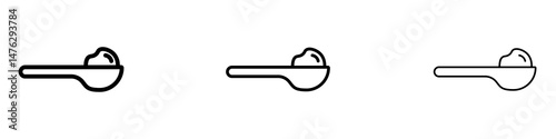 Full spoon icons. modern minimalist symbol outline vector flat style