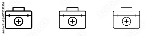 First aid box icons. modern minimalist symbol outline vector flat style