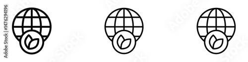 Environment icons. modern minimalist symbol outline vector flat style