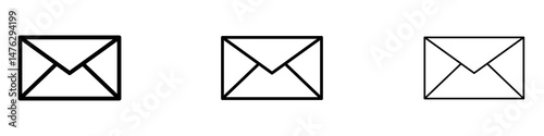 Envelope icons. modern minimalist symbol outline vector flat style