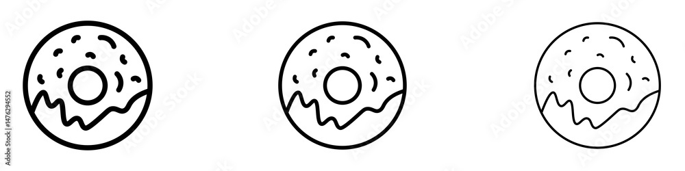 Obraz premium Doughnut icons. modern minimalist symbol outline vector flat style