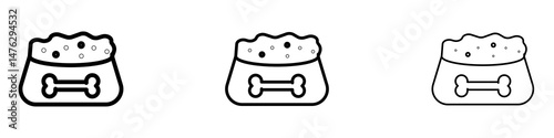 Dog food icons. modern minimalist symbol outline vector flat style