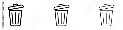 Delete icons. modern minimalist symbol outline vector flat style